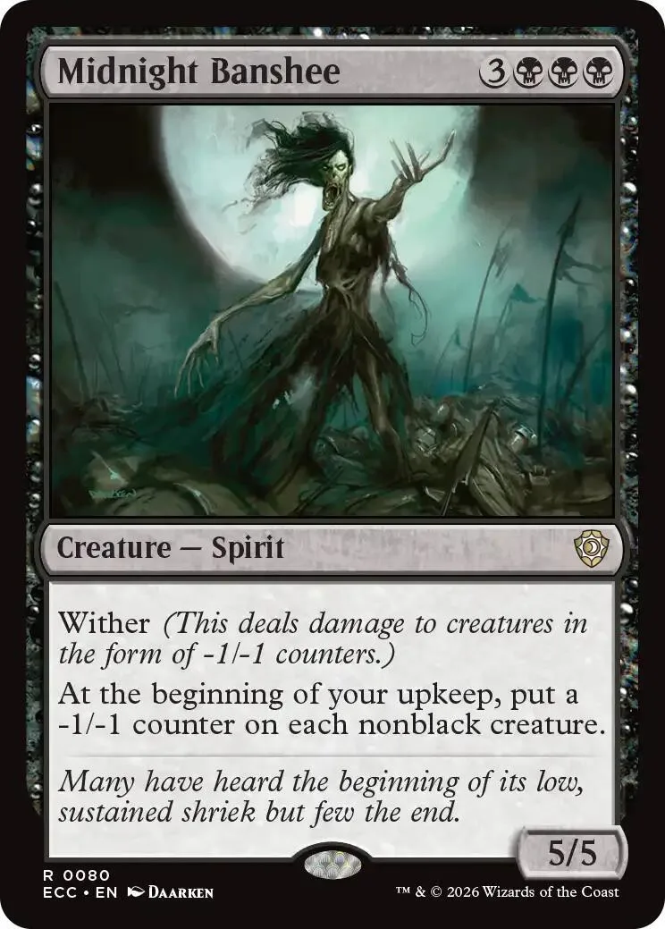 Dark spirit creature on card art, black and green tones, showing spectral figure.