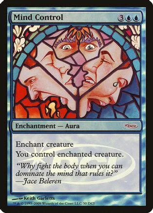 Card art depicts multiple faces within a stained-glass geometric pattern.