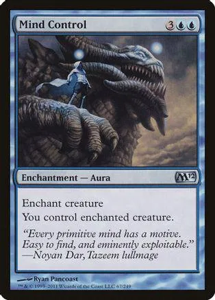 Dark, serpentine creature dominates the card art. Blue and black colors.