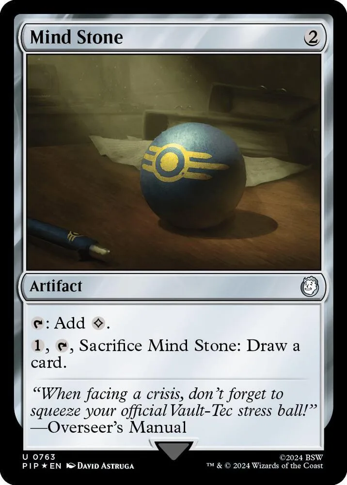 Blue and gold sphere on a wooden surface, Magic: The Gathering card.