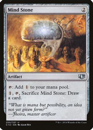 Magic: The Gathering card, Mind Stone, featuring a glowing stone in a fantasy scene.