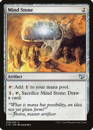 Magic: The Gathering Mind Stone card, silver and brown artwork, artifact.