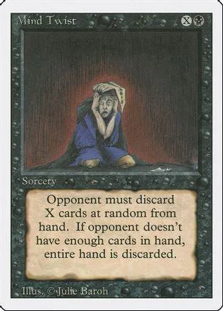 Card art depicts a man in a hood looking distressed against a dark background.