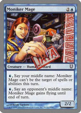 Card art shows a woman with red hair, blue and gold attire, in a fantasy setting.