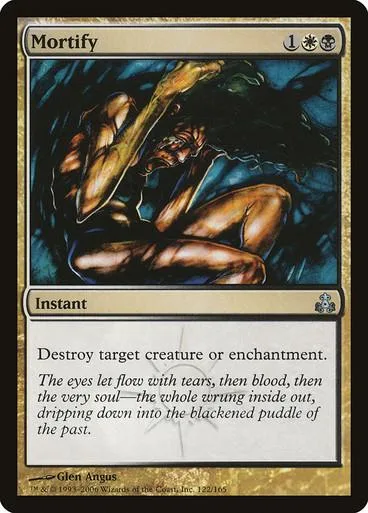 Dark fantasy art card showing a figure in shadow, black and blue tones.