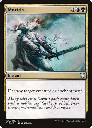Dark, monstrous figure wielding a sword on a fantasy card.
