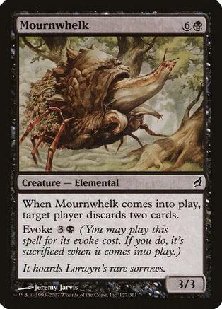 Mournwhelk creature card art: brown, mossy beast in a forest setting.