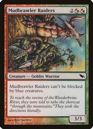 Goblin warrior card art showing monstrous figures in a forest setting.