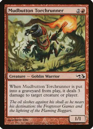 Goblin warrior creature card, green and orange art, showing a monstrous figure.