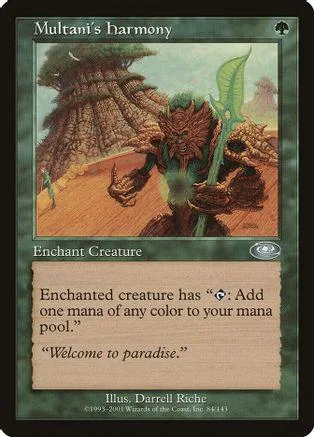 Green creature in forest setting on a Magic: The Gathering card.