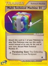Trainer Multi Technical Machine 01 card, colorful box art, text description visible.