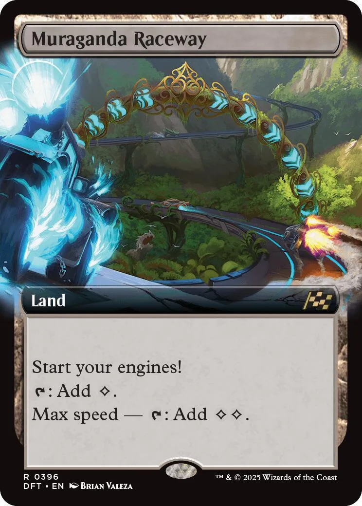 Magic: The Gathering card, Muraganda Raceway, featuring a racetrack scene.