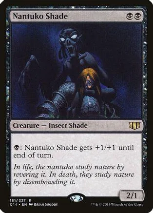 Black and purple card art featuring a dark, shadowy figure. Creature card.