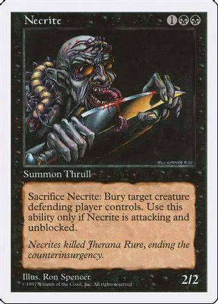 Creature card featuring a monstrous, decaying figure holding a blade.