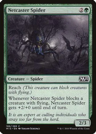 Dark spider creature card art, black and blue tones, M15 set.