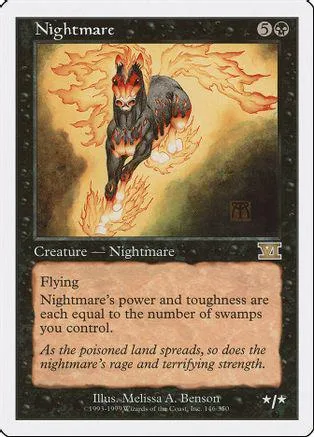 Dark, fiery creature on a card with black and orange tones.