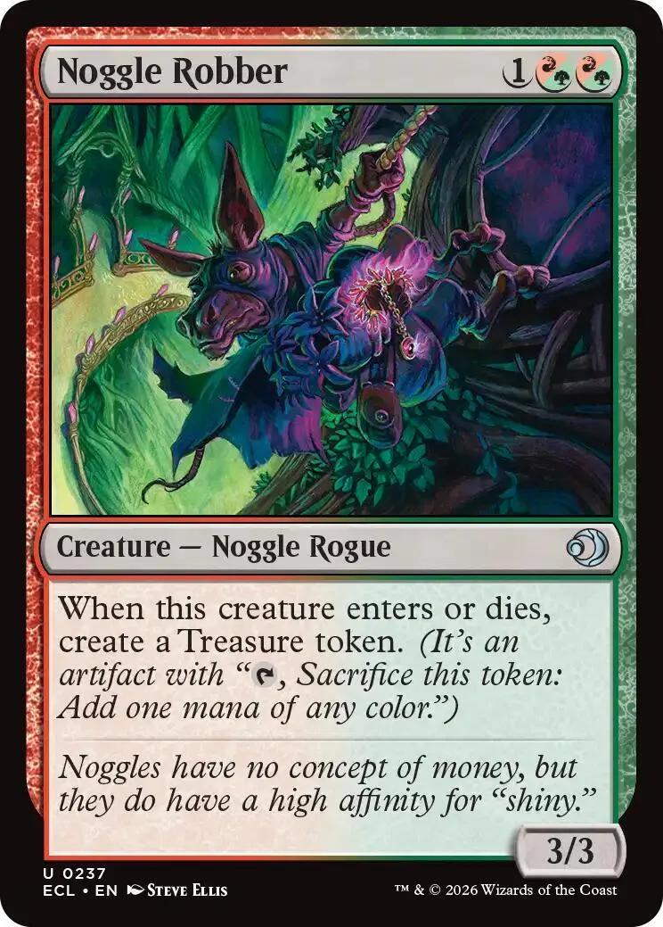 Dark purple ogre-like creature on a green, mystical background. Magic: The Gathering card.