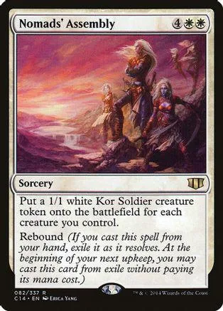 Fantasy scene with figures in armor against a sunset backdrop on a Magic card.