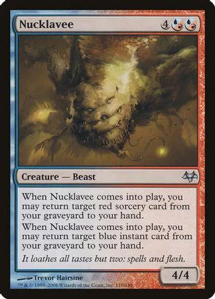 Large, brown creature art on a Magic: The Gathering card. Creature type, 4/4.