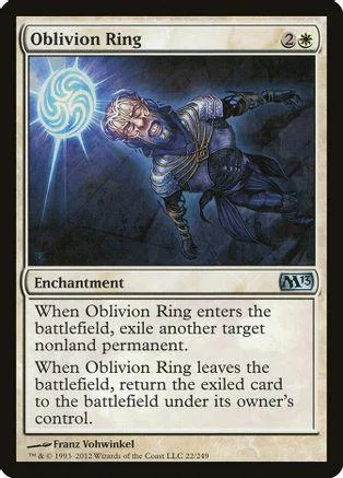 Blue and black card art of a robed figure in a dark, swirling scene.