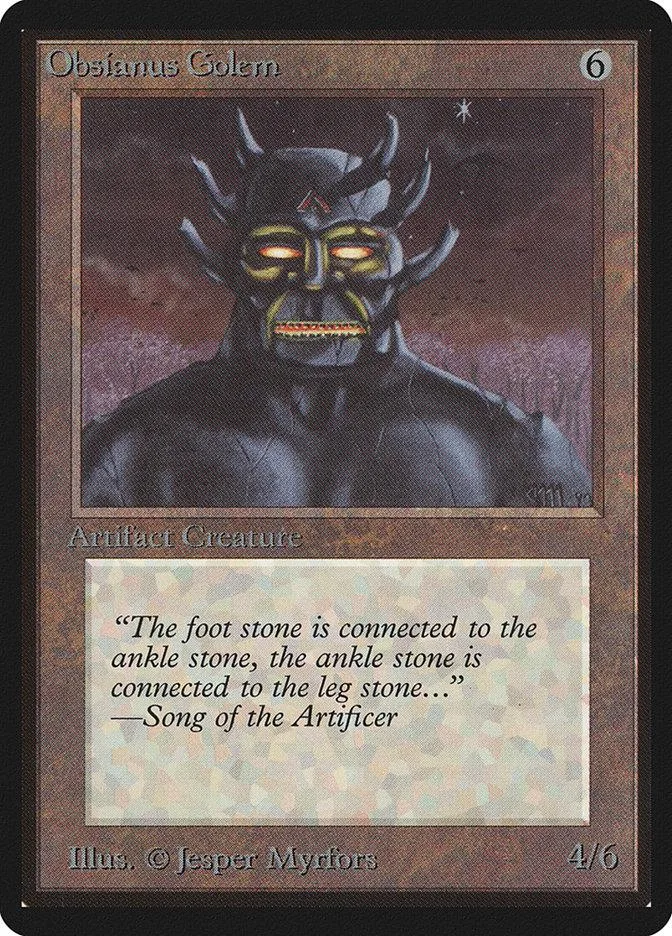 Dark, horned creature on a black and brown Magic: The Gathering card.
