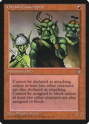 Green orc creature card art, dark fantasy style, printed on standard trading card.