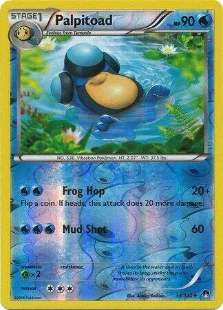 Blue and yellow Pokémon card featuring a blue and yellow aquatic creature.