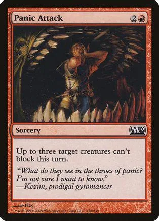 Dark fantasy art card showing a figure amidst shadowy, sharp shapes.