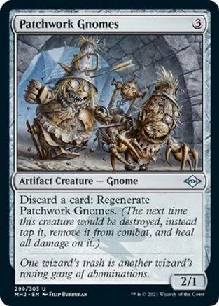 Gnome creature card art featuring multiple grotesque, hairy, tribal-looking figures.