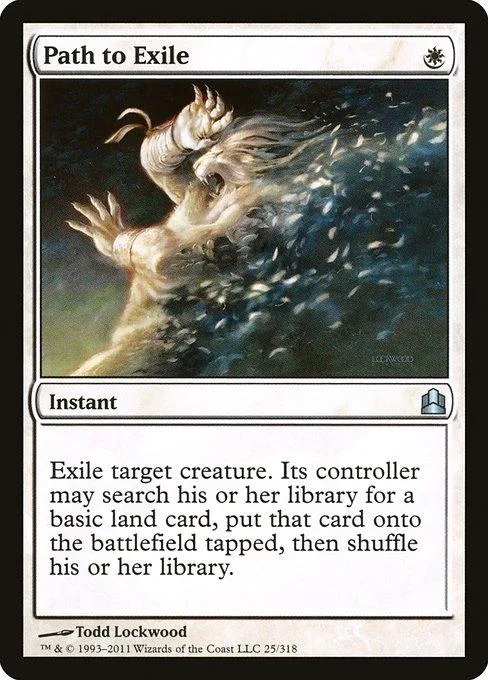 White and grey creature bursts from dark, feathered background on Magic card.
