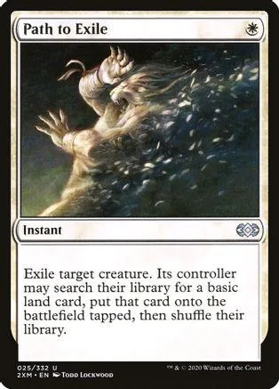 Dark, swirling creature art on a white Magic: The Gathering card.