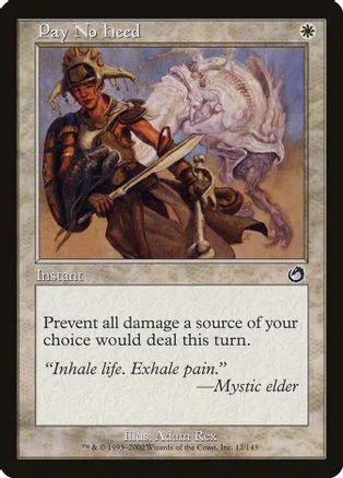 Card art depicts a warrior figure with a white, spectral creature.