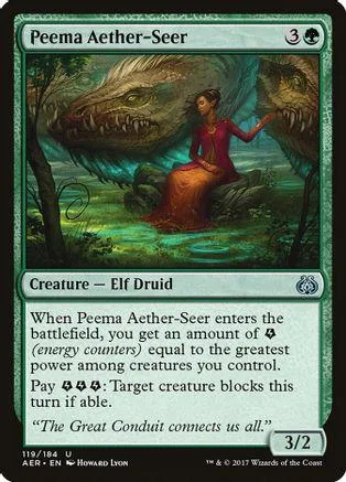 Elf druid character sits in swampy setting on a Magic: The Gathering card.