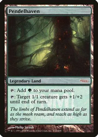 Dark forest landscape on a Magic: The Gathering card, Pendelhaven.