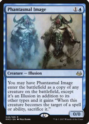 Blue and gray creature card art showing two shadowy, horned figures.