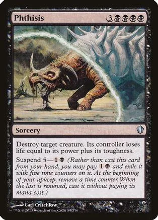 Brown, monstrous creature on a swampy landscape, Magic: The Gathering card.