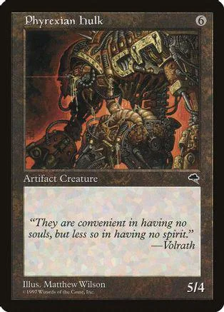 Dark, monstrous creature on a Magic: The Gathering card. Black and brown tones.