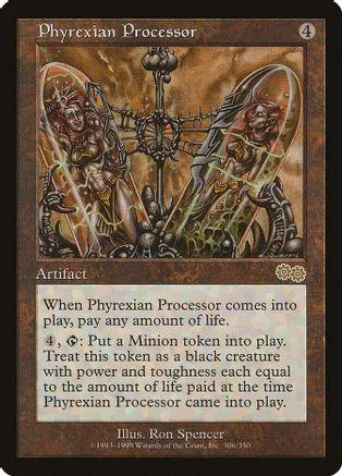Brown and gold fantasy art card featuring a central mechanical device.
