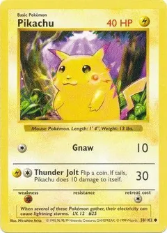 Pikachu [Shadowless Red Cheeks] #58