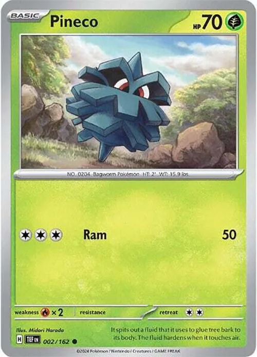 Blue, spiky Pokémon card featuring a creature in a green, outdoor setting.