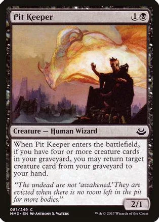 Wizard figure on a fiery landscape, black and orange tones, Magic: The Gathering card.