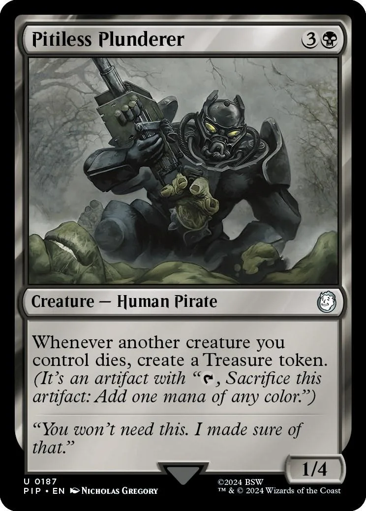 Dark pirate character with rifle on a swampy background. Black and gray colors.