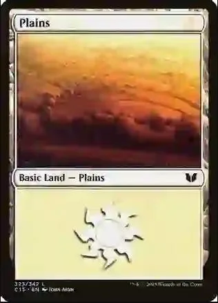 Card art depicts a sunset over a landscape. Plains land type, basic land.
