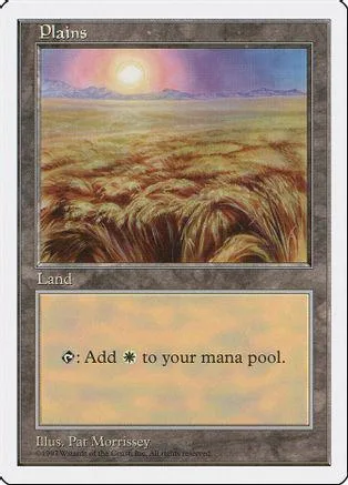 Plain land card art showing a sun over a grassy field.