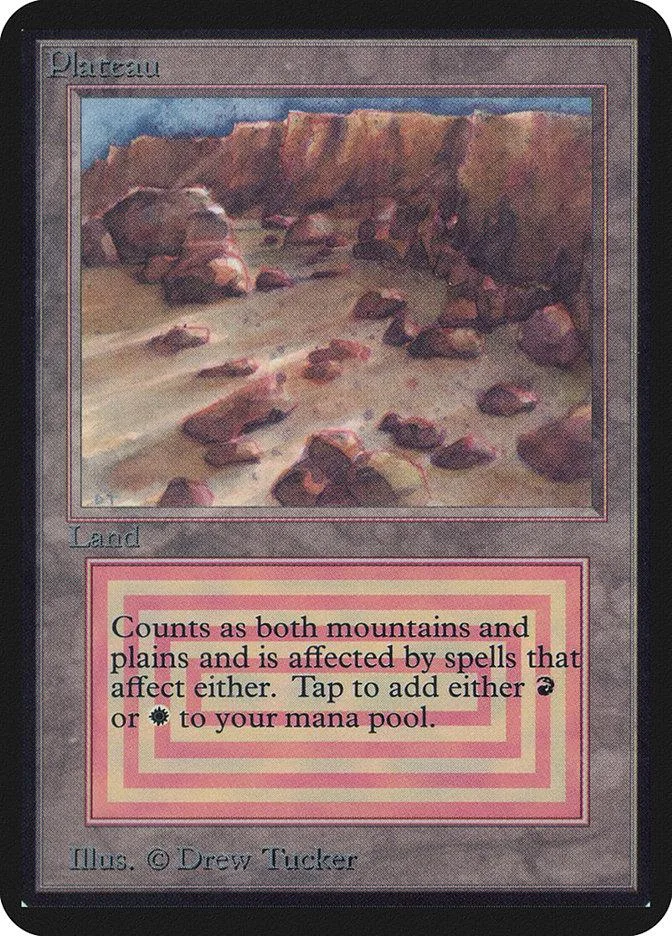 Plains land card art showing rocky, arid landscape. Text box describes its function.