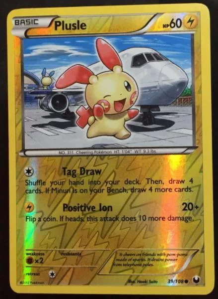 Yellow and blue Pokémon card featuring a yellow, rabbit-like creature.
