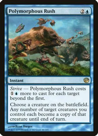 Brown pigs in a green field, blue and white Magic: The Gathering card.