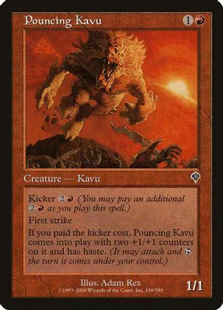Beast creature card art, brown and orange tones, showing a ferocious monster.