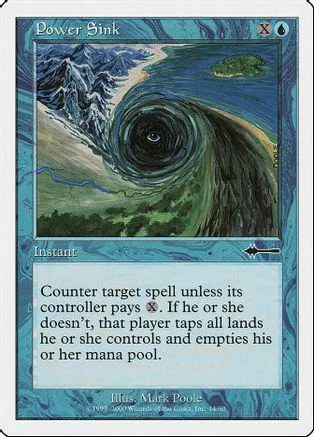Blue and green swirling vortex on a Magic: The Gathering card.