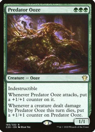 Dark, monstrous ooze creature card art. Black and brown tones.